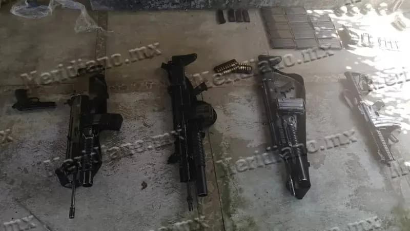 Decomisan armas de alto poder tras balacera en Guayabitos