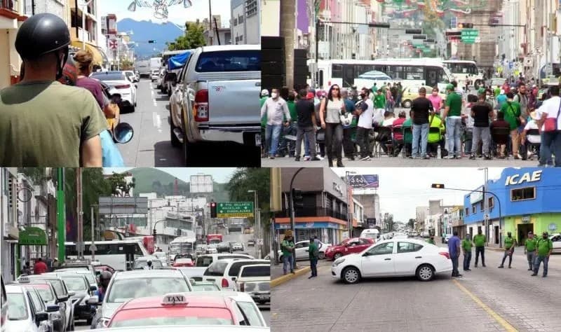 Plantón del SUTSEM provoca caos vial en el Centro Histórico de Tepic