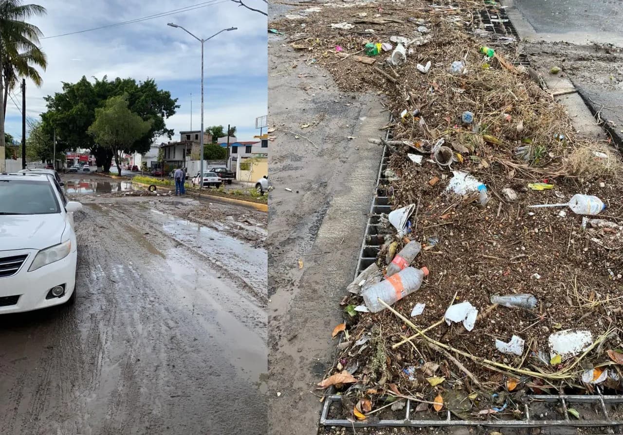 Tepic. Inundaciones en Avenida de la Cultura consecuencia de tirar basura en vía pública