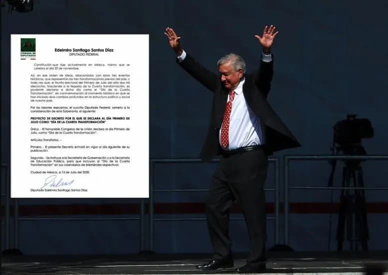 México. Diputado de Morena propone declarar el 1 de julio como \"Día de la Cuarta Transformación\"