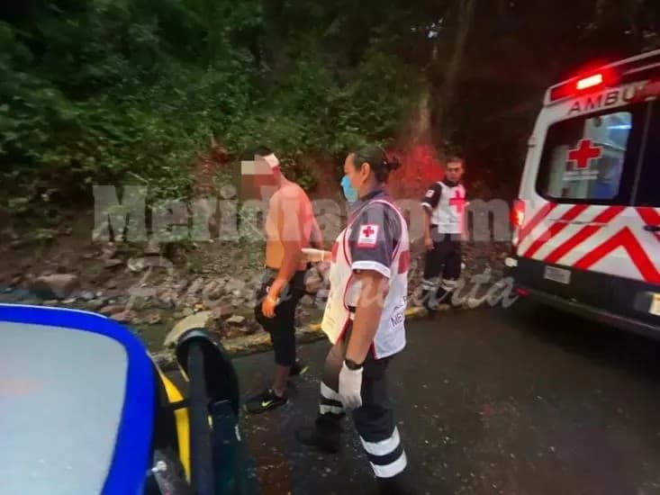 ¡se derrapó  motociclista!