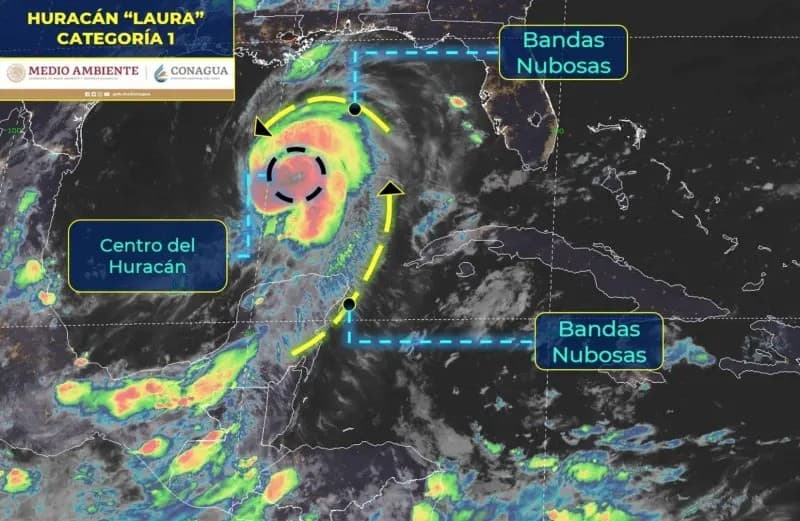 México. Huracán Laura provocará fuertes lluvias en Yucatán, Campeche y Quintana Roo
