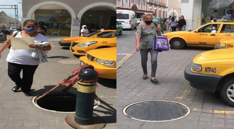 Tepic. Agradecen Comerciantes que reparación alcantarilla abierta