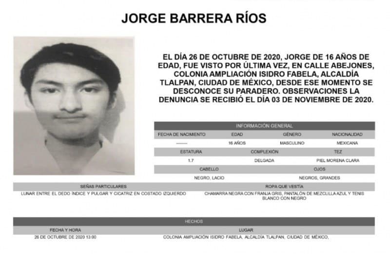 #NosFaltaJorge: Desaparece joven estudiante en la Ciudad de México