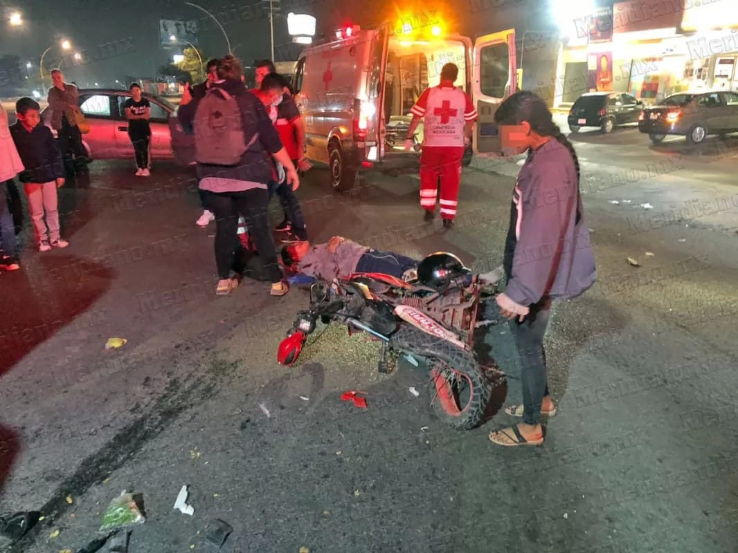 ¡Brutal encontronazo de motos!: Cuatro heridos en la Aguamilpa