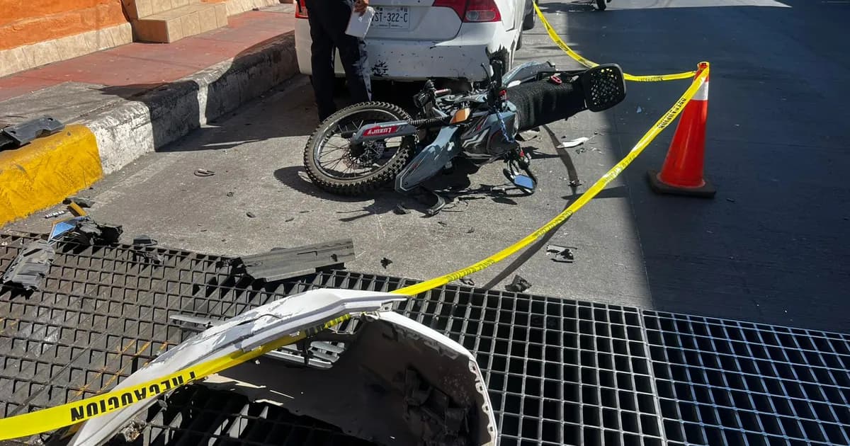 Motociclista de 15 años hospitalizado tras accidente en colonia Emiliano Zapata