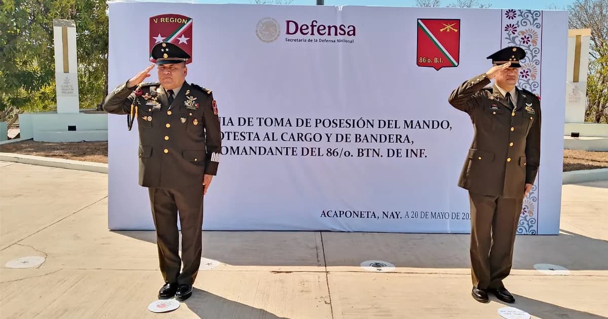 Mauricio García Rivera asume mando del 86 Batallón de Infantería en Acaponeta