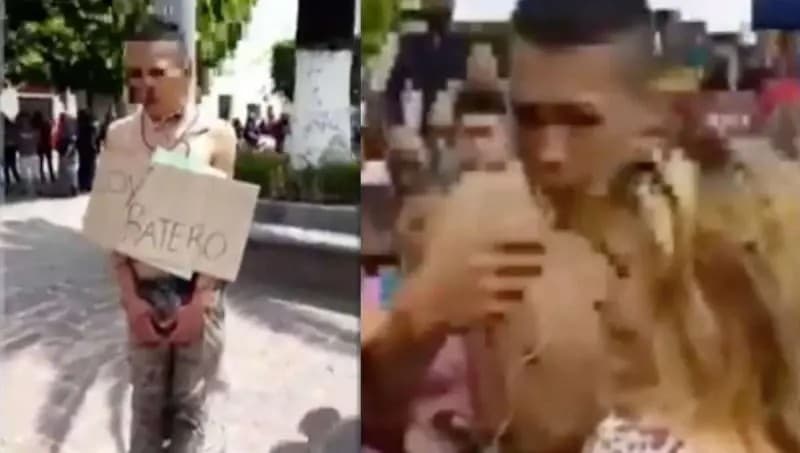 VIDEO: Madre de ladrón intenta salvarlo de pobladores que querían lincharlo