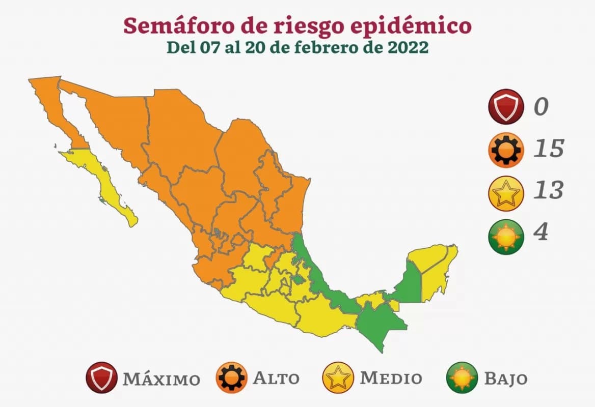 Nayarit de verde a naranja; Exhiben retroceso nacional