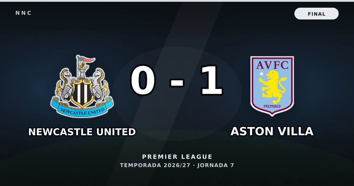 Newcastle United 0-1 Aston Villa: resultado, goles y resumen del partido