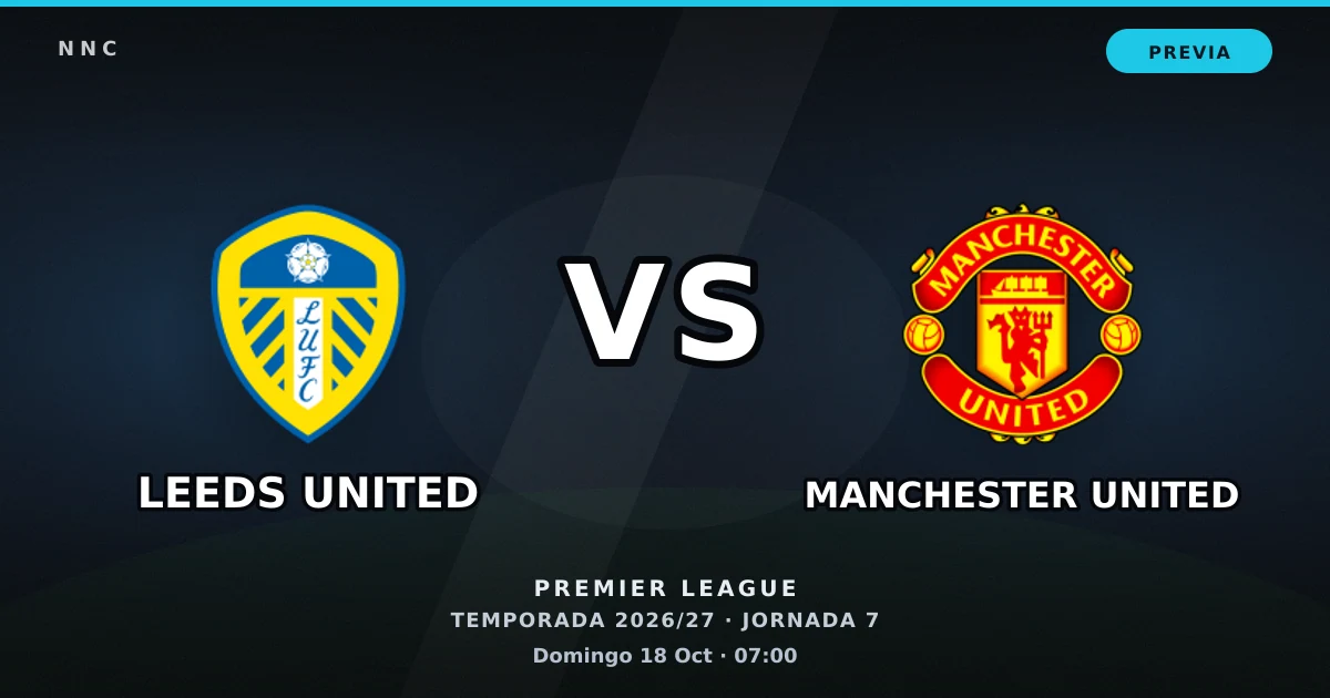 Leeds United vs Manchester United: horario y previa de la Jornada 7