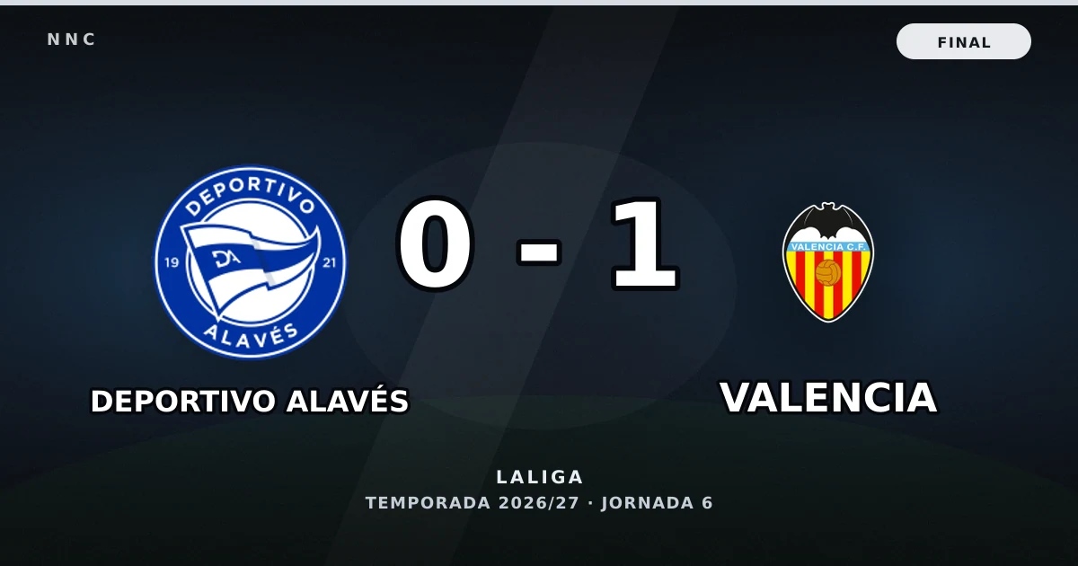 Deportivo Alavés 0-1 Valencia: resultado, goles y resumen del partido