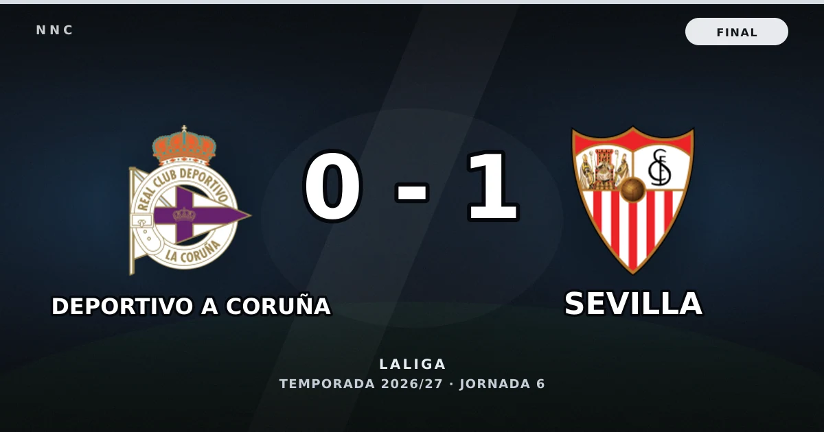Deportivo A Coruña 0-1 Sevilla: resultado, goles y resumen del partido
