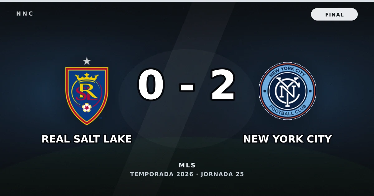 Real Salt Lake 0-2 New York City: resultado, goles y resumen del partido