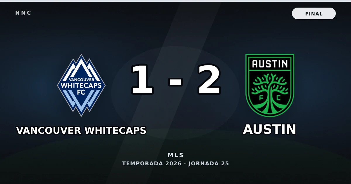 Vancouver Whitecaps 1-2 Austin: resultado, goles y resumen del partido