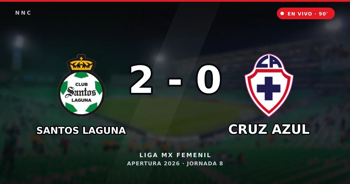 Santos Laguna vs Cruz Azul EN VIVO: marcador, goles y acciones