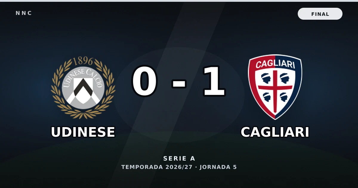 Udinese 0-1 Cagliari: resultado, goles y resumen del partido