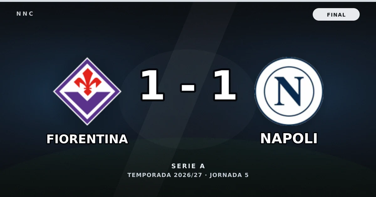 Fiorentina 1-1 Napoli: resultado, goles y resumen del partido