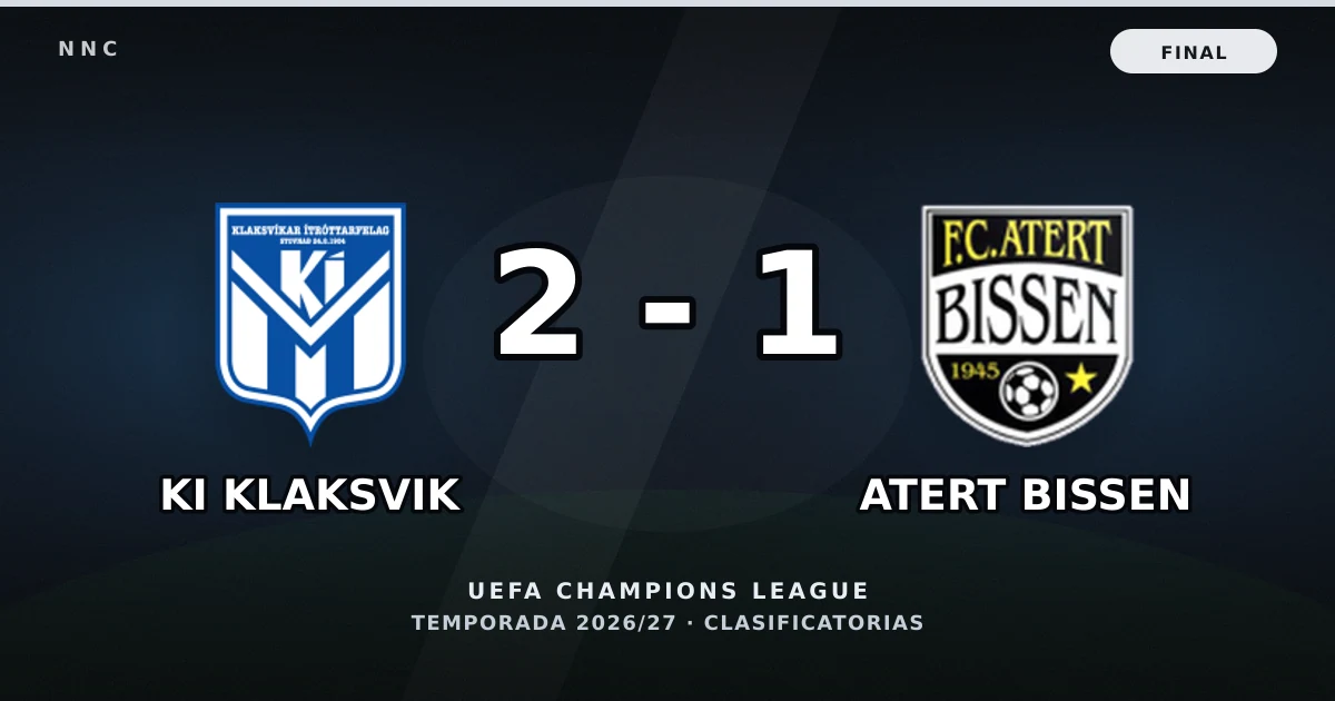 KI Klaksvik 2-1 Atert Bissen: resultado, goles y resumen del partido