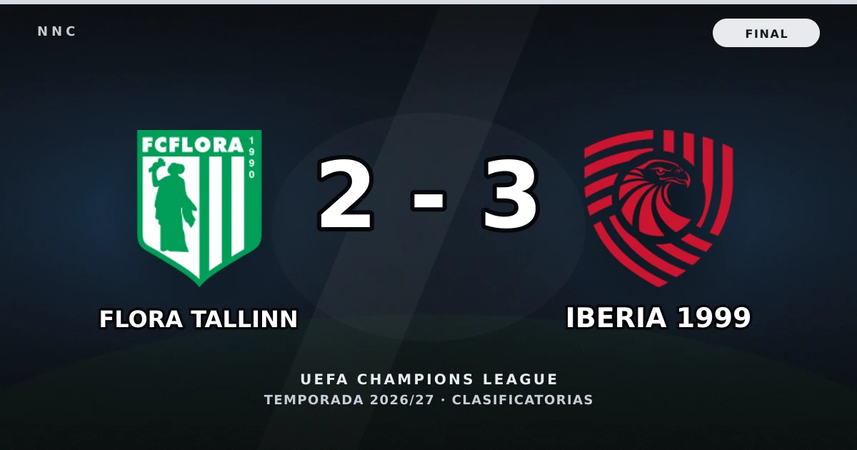 Flora Tallinn 2-3 FC Iberia 1999: resultado, goles y resumen del partido