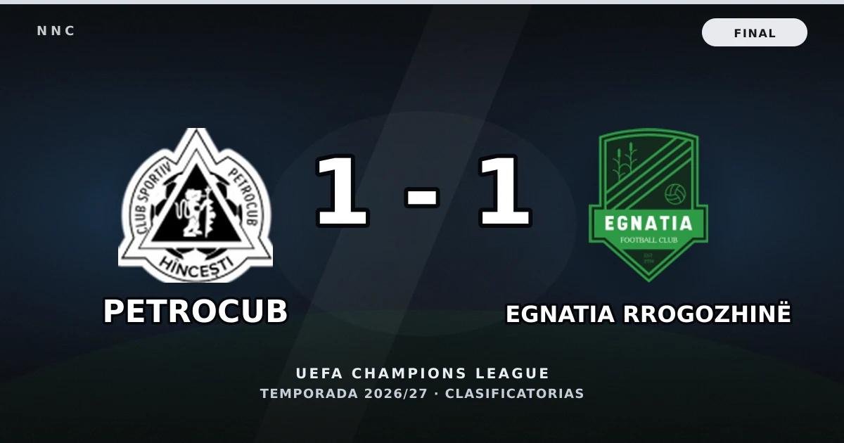 Petrocub 1-1 Egnatia Rrogozhinë: resultado, goles y resumen del partido