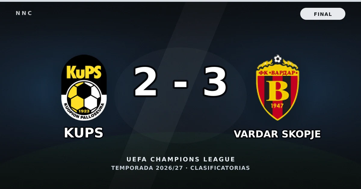 KuPS 2-3 Vardar Skopje: resultado, goles y resumen del partido