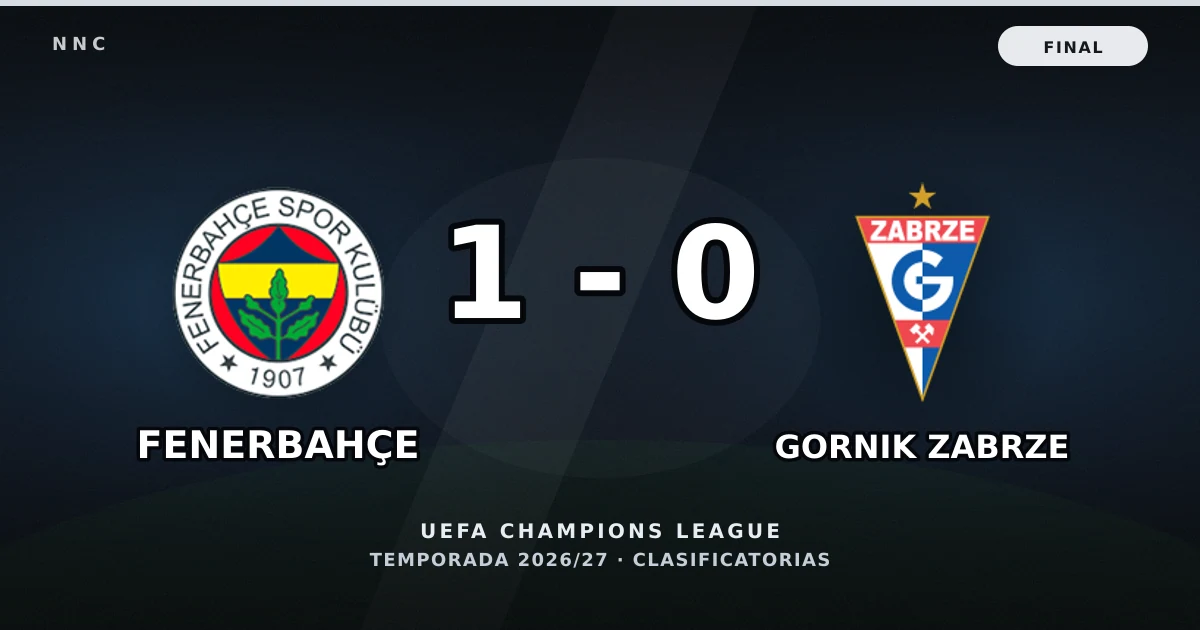 Fenerbahçe 1-0 Gornik Zabrze: resultado, goles y resumen del partido