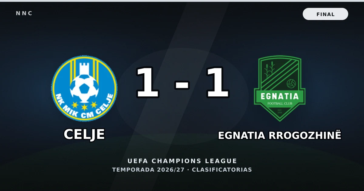 Celje 1-1 Egnatia Rrogozhinë: resultado, goles y resumen del partido