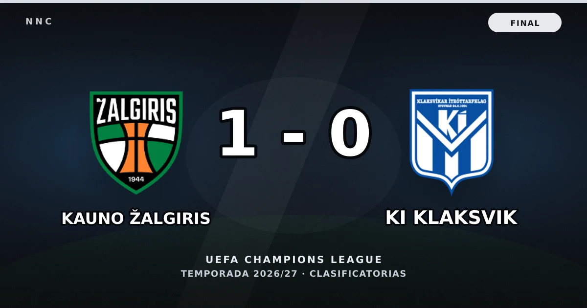 Kauno Žalgiris 1-0 KI Klaksvik: resultado, goles y resumen del partido