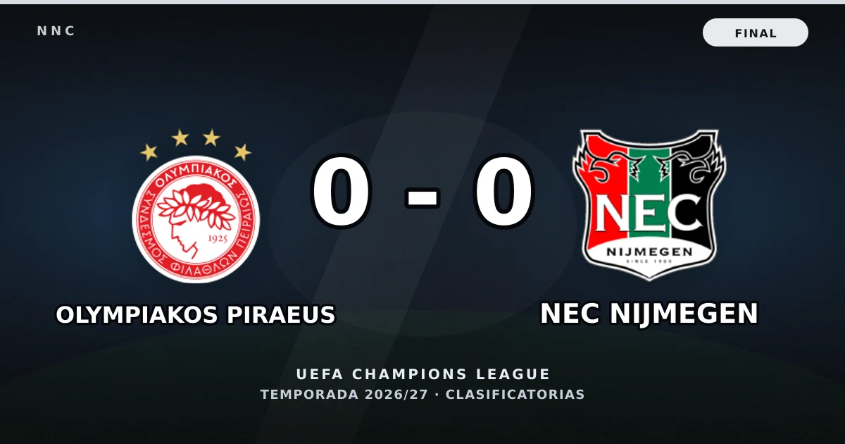 Olympiakos Piraeus 0-0 NEC Nijmegen: resultado, goles y resumen del partido