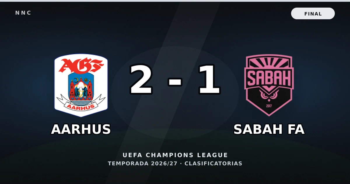 Aarhus 2-1 Sabah FA: resultado, goles y resumen del partido