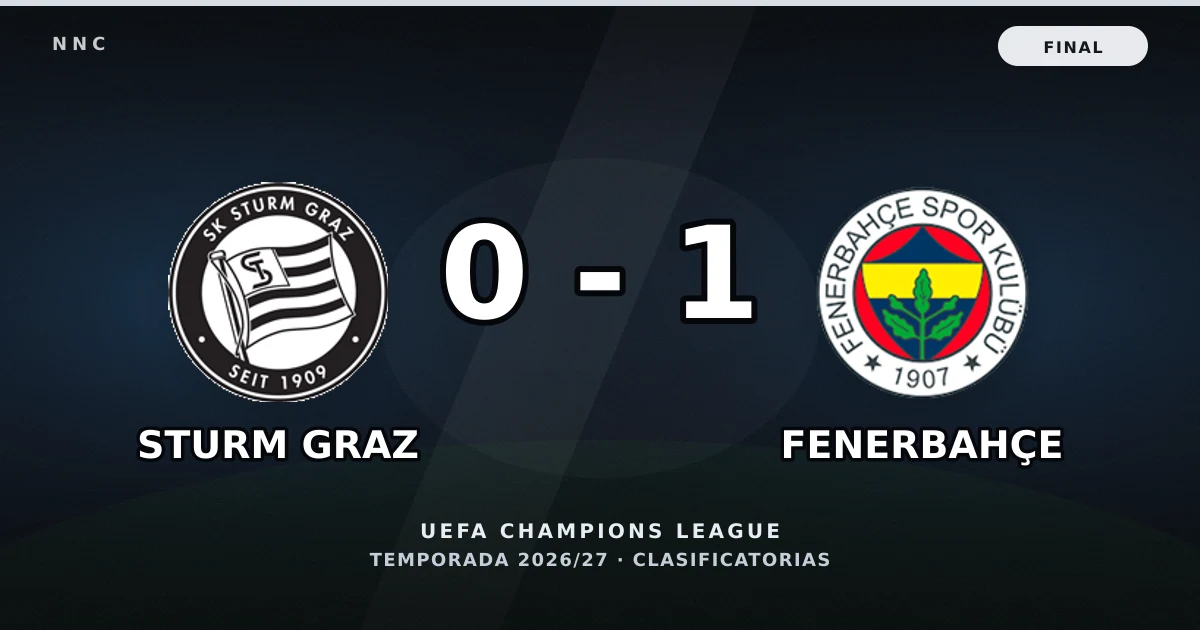 Sturm Graz 0-1 Fenerbahçe: resultado, goles y resumen del partido