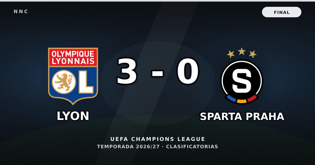 Lyon 3-0 Sparta Praha: resultado, goles y resumen del partido