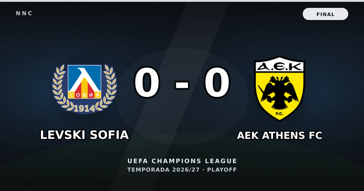 Levski Sofia 0-0 AEK Athens FC: resultado, goles y resumen del partido