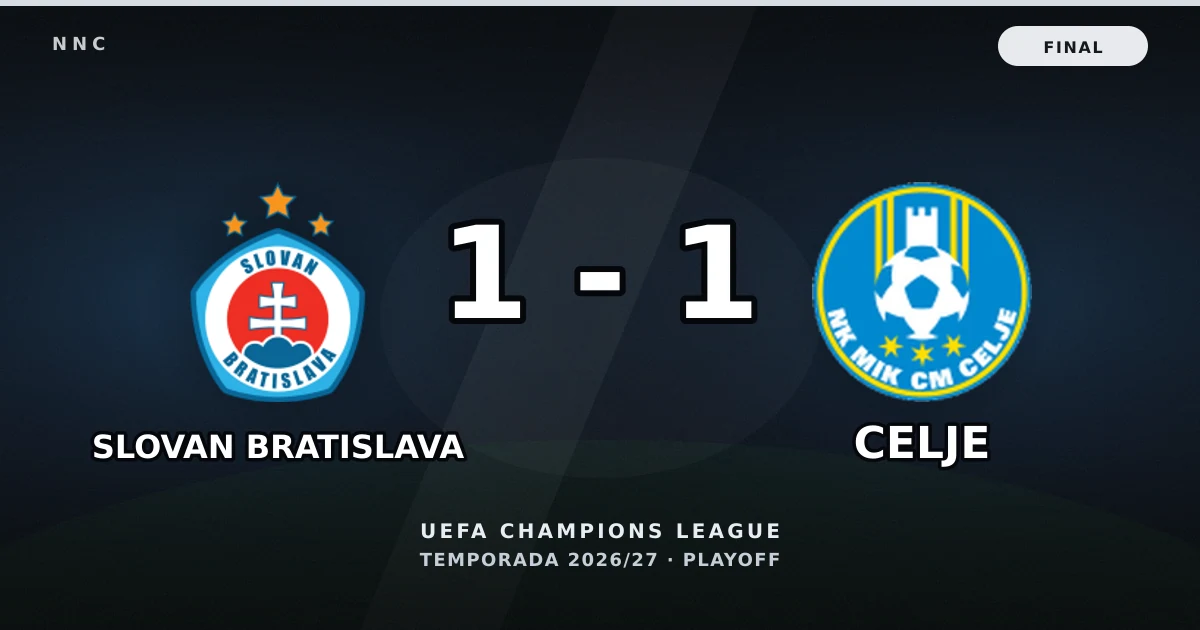 Slovan Bratislava 1-1 Celje: resultado, goles y resumen del partido