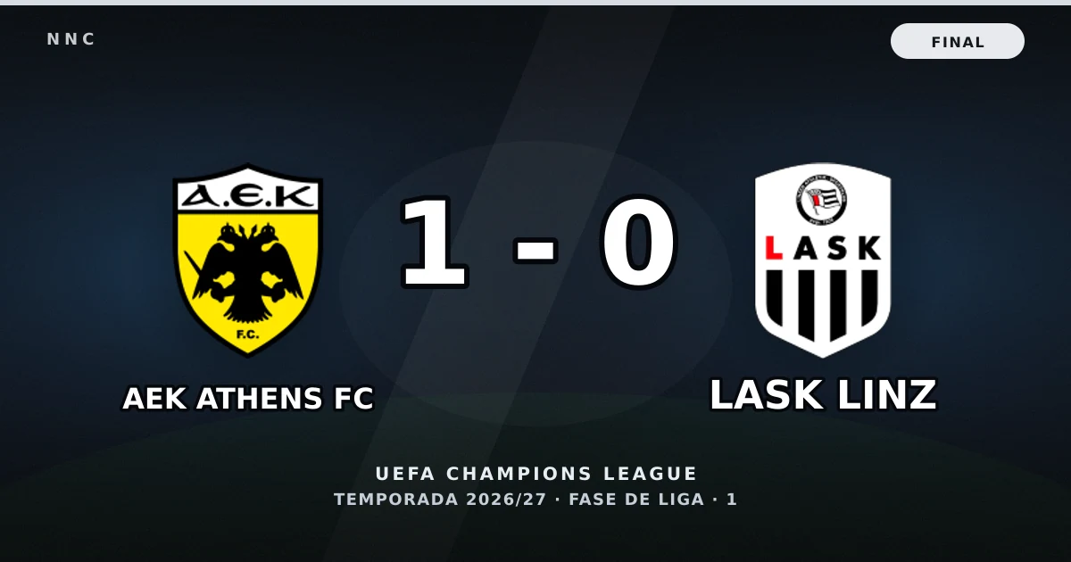 AEK Athens FC 1-0 Lask Linz: resultado, goles y resumen del partido