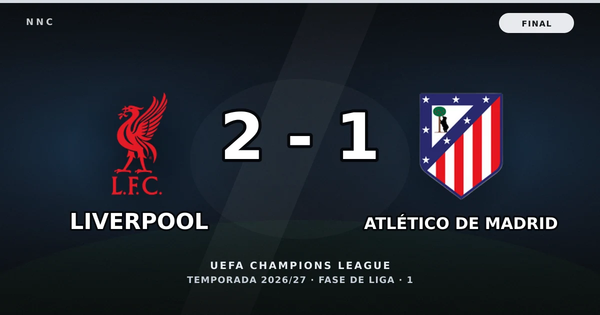 Liverpool 2-1 Atlético de Madrid: resultado, goles y resumen del partido