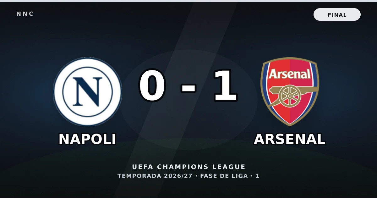 Napoli 0-1 Arsenal: resultado, goles y resumen del partido