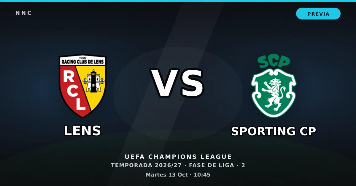 Lens vs Sporting CP: horario y previa de la UEFA Champions League
