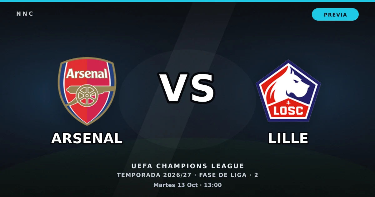 Arsenal vs Lille: horario y previa de la UEFA Champions League