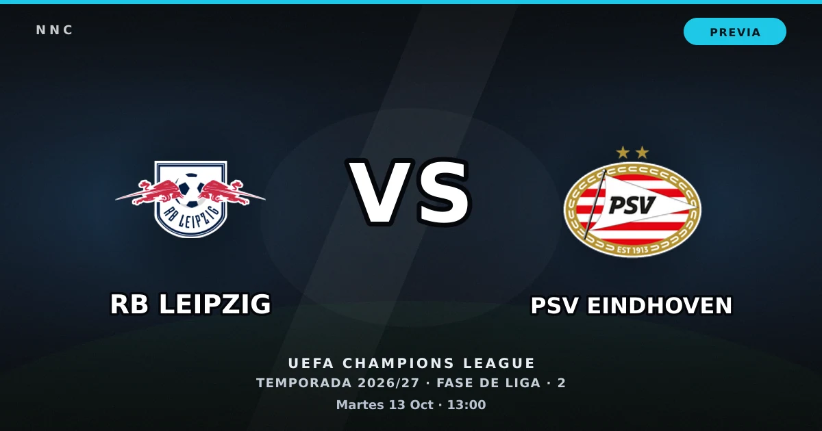 RB Leipzig vs PSV Eindhoven: horario y previa de la UEFA Champions League