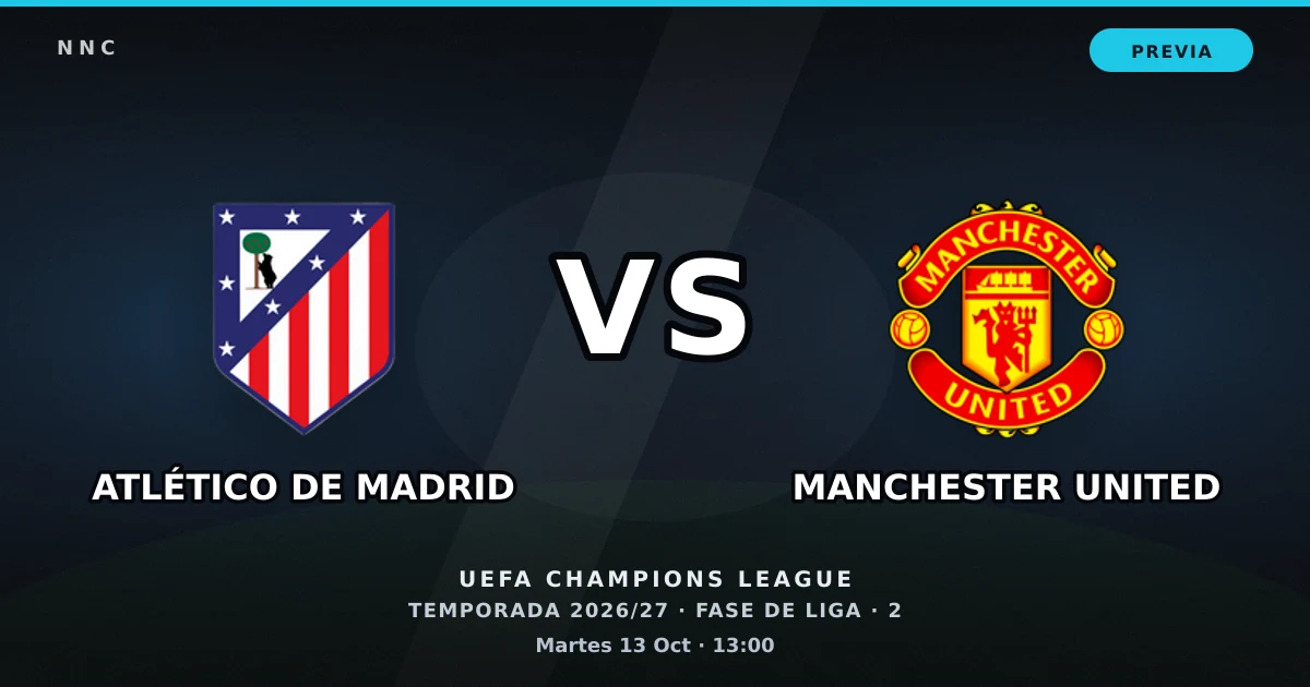 Atlético de Madrid vs Manchester United: horario y previa de la UEFA Champions League