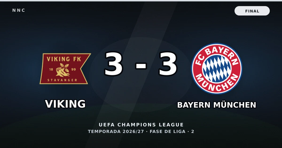Viking 3-3 Bayern München: resultado, goles y resumen del partido