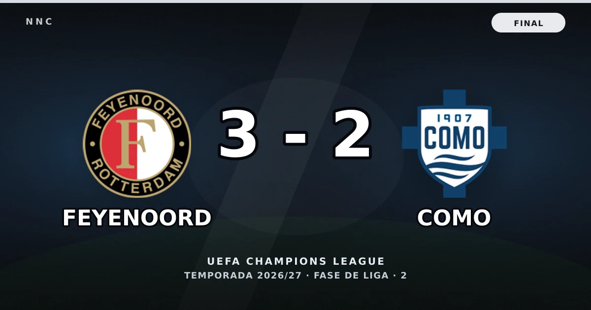 Feyenoord 3-2 Como: resultado, goles y resumen del partido