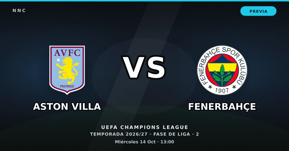 Aston Villa vs Fenerbahçe: horario y previa de la UEFA Champions League