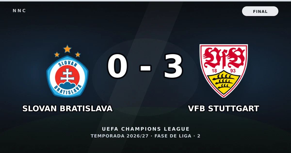 Slovan Bratislava 0-3 VfB Stuttgart: resultado, goles y resumen del partido