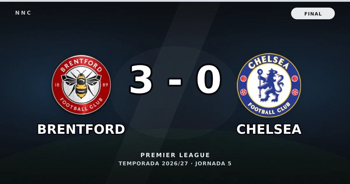 Brentford 3-0 Chelsea: resultado y goles