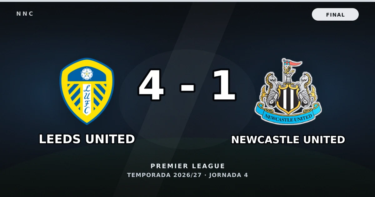 Leeds United 4-1 Newcastle United: resultado, goles y resumen del partido