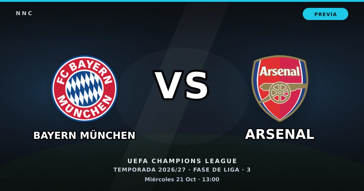 Bayern München vs Arsenal: horario y previa de la UEFA Champions League