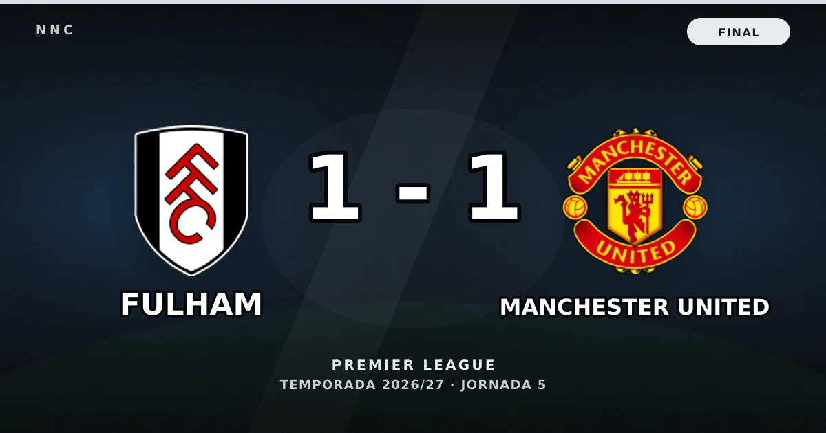 Fulham 1-1 Manchester United: resultado, goles y resumen del partido